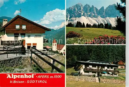 AK / Ansichtskarte Afers_Brixen Gasthof Alpenhof Landschaftspanorama Dolomiten Afers Brixen