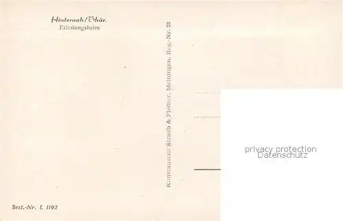 AK / Ansichtskarte Hinternah Erholungsheim Hinternah