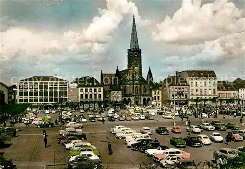 AK / Ansichtskarte Saarlouis Grosser Markt Ludwigskirche  Saarlouis