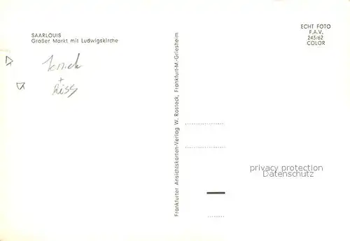 AK / Ansichtskarte Saarlouis Grosser Markt Ludwigskirche  Saarlouis
