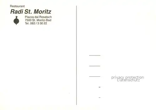 AK / Ansichtskarte St_Moritz_GR Restaurant Radi St_Moritz_GR