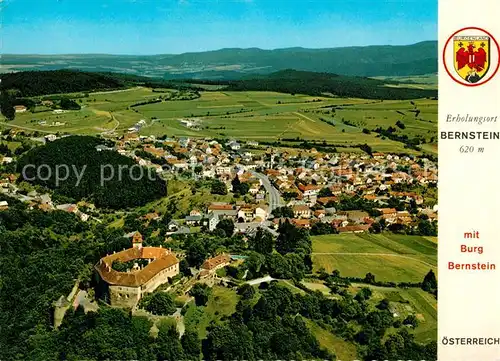 AK / Ansichtskarte Bernstein_Burgenland Fliegeraufnahme mit Burg Bernstein Bernstein_Burgenland