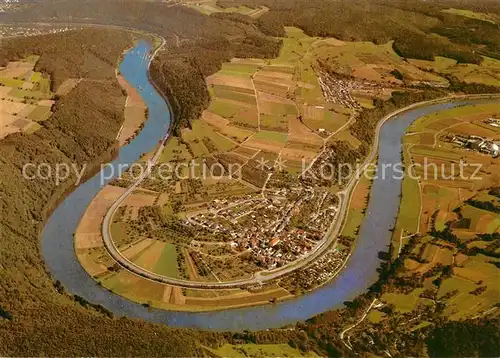 AK / Ansichtskarte Binau Fliegeraufnahme Trailer Camp Fam. Fink Neckarschleife Binau