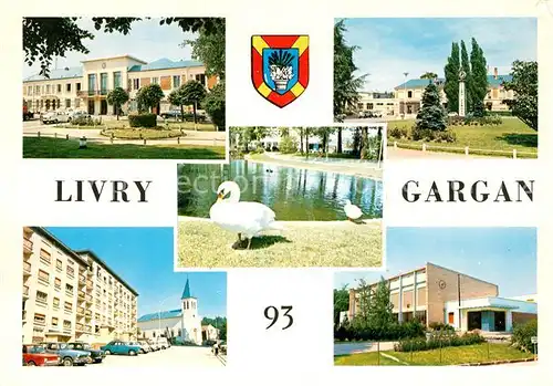 AK / Ansichtskarte Livry Gargan Hotel de Ville Place Jardin Public Eglise Piscine Livry Gargan