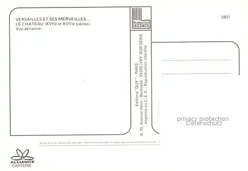 AK / Ansichtskarte Versailles_Yvelines Chateau vue aerienne Versailles_Yvelines
