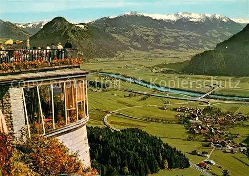 AK / Ansichtskarte Wiesing_Tirol Panorama Blick von der Kanzelkehre Inntal Autobahn Zillertal Alpen Wiesing Tirol