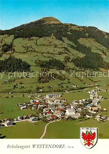 AK / Ansichtskarte Westendorf_Tirol Erholungsort Wintersportplatz mit Hohe Salve Kitzbueheler Alpen Fliegeraufnahme Westendorf_Tirol