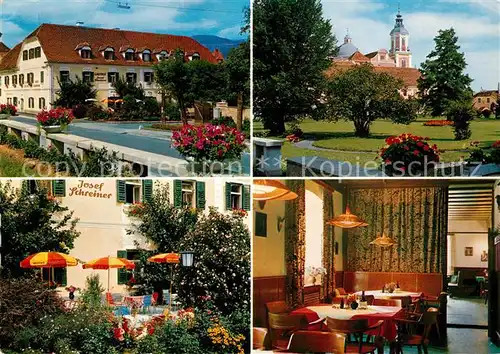 AK / Ansichtskarte Poellau Gasthof Pension Schreiner Ortsmotiv mit Kirche Poellau