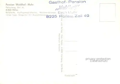 AK / Ansichtskarte Poellau Pension Waldhof Muhr Reiten Kirche Poellau