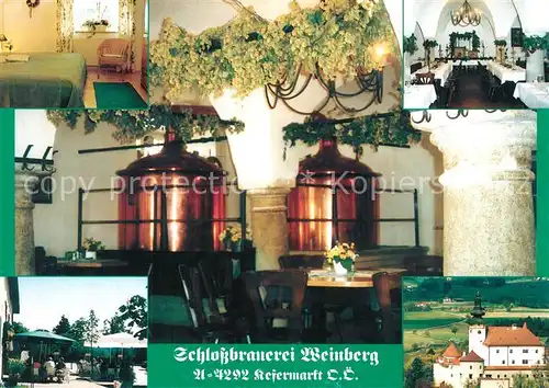 AK / Ansichtskarte Kefermarkt Schlossbrauerei Weinberg Restaurant Terrasse Kirche Kefermarkt