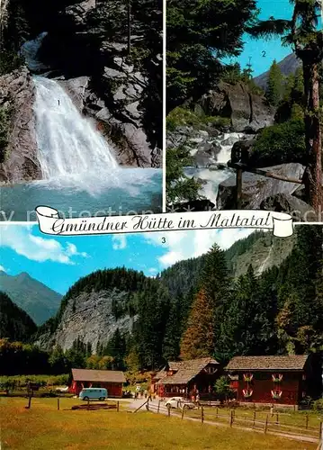 AK / Ansichtskarte Maltatal_Kaernten Gmuendner Huette Blauer Tumf Wasserfall Weg zur Osnabruecker Huette Maltatal Kaernten
