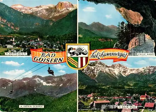 AK / Ansichtskarte Bad_Goisern_Salzkammergut Gesamtansicht mit Alpenpanorama Krippenstein Ewige Wand Felsen Katringebirge Kalmberg Bad_Goisern_Salzkammergut