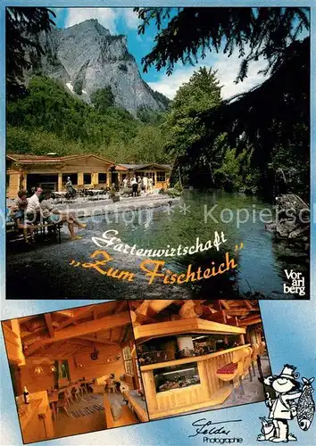 AK / Ansichtskarte Au_Bregenzerwald Gartenwirtschaft Zum Fischteich Bregenzerwald Au_Bregenzerwald