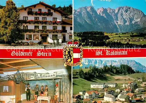AK / Ansichtskarte Sankt_Koloman Gasthof Goldener Stern Landschaftspanorama Alpen Sankt Koloman