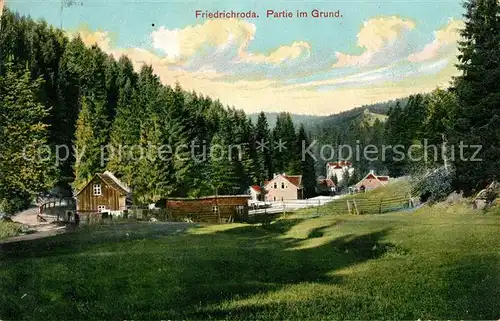 AK / Ansichtskarte Friedrichroda Partie im Grund Friedrichroda