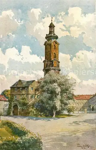 AK / Ansichtskarte Weimar_Thueringen Schloss Bastille Kuenstlerkarte Wottge 1918 Weimar Thueringen