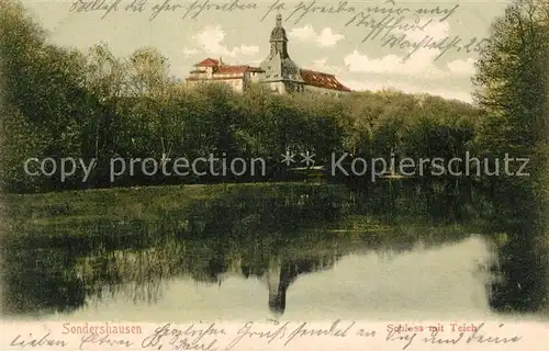 AK / Ansichtskarte Sondershausen_Thueringen Schloss Teich Sondershausen Thueringen