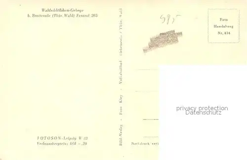 AK / Ansichtskarte Brotterode Waldschloesschen Gehege Brotterode