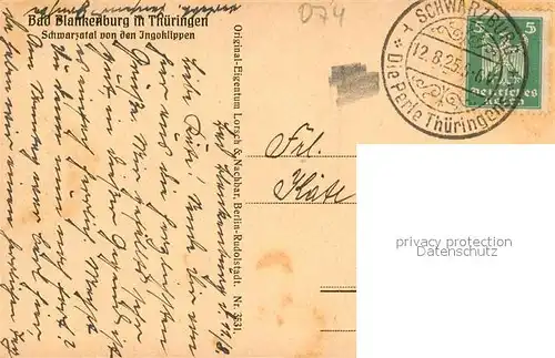 AK / Ansichtskarte Blankenburg_Bad Schwarztal Ingoklippen Blankenburg_Bad