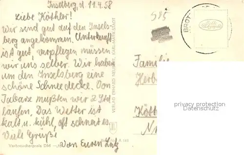 AK / Ansichtskarte Grosser_Inselsberg Skifahrer Grosser Inselsberg