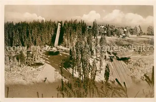 AK / Ansichtskarte Oberhof_Thueringen Thueringenschanze Winterlandschaft Oberhof Thueringen