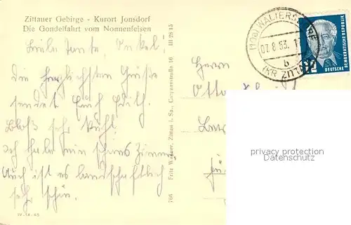 AK / Ansichtskarte Jonsdorf Gondelfahrt vom Nonnenfelsen Jonsdorf