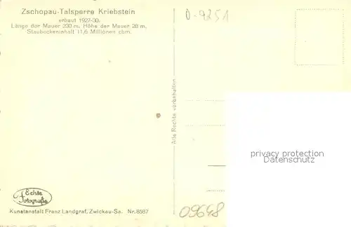 AK / Ansichtskarte Kriebstein Talsperre Kriebstein