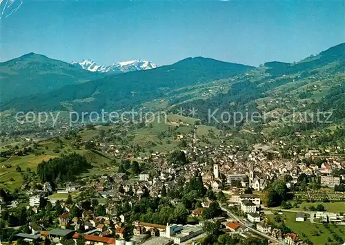 AK / Ansichtskarte Altstaetten_SG mit Altmann und Saentis Appenzeller Alpen Fliegeraufnahme Altstaetten_SG