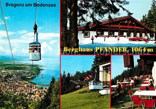 AK / Ansichtskarte Bregenz_Vorarlberg Bodensee Pfaenderbahn Berghaus Pfaender Terrasse Bregenz Vorarlberg
