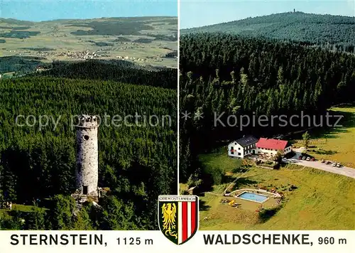 AK / Ansichtskarte Bad_Leonfelden Berggasthof Waldschenke am Sternstein Aussichtsturm Fliegeraufnahme Bad_Leonfelden