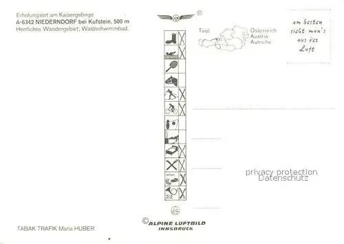 AK / Ansichtskarte Niederndorf_Kufstein mit Kaisergebirge Fliegeraufnahme Niederndorf_Kufstein