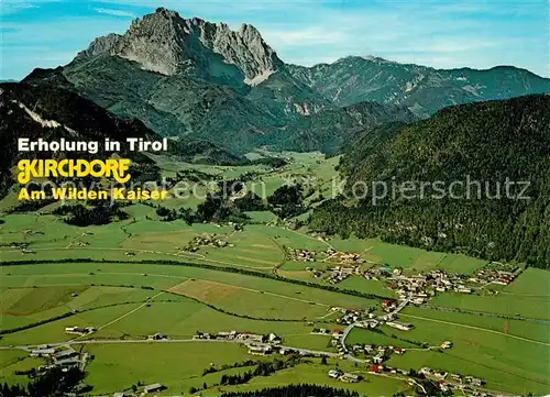 AK / Ansichtskarte Kirchdorf_Tirol Wintersportplatz Erholungsort Kaisergebirge Fliegeraufnahme Kirchdorf Tirol