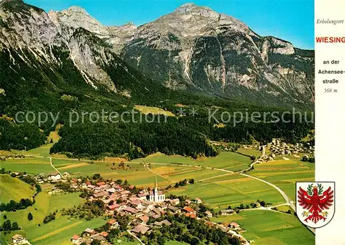 AK / Ansichtskarte Wiesing_Tirol Achenseestrasse mit Rofangebirge Sonnwendjoch Fliegeraufnahme Wiesing Tirol