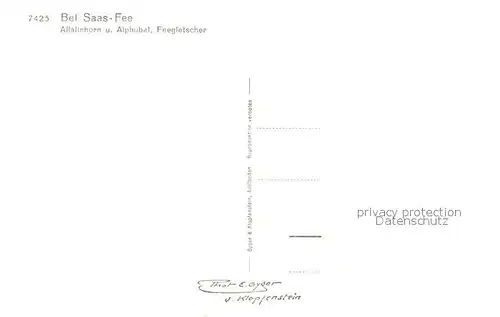 AK / Ansichtskarte Saas Fee Allalinhorn Alphubel Feegletscher  Saas Fee