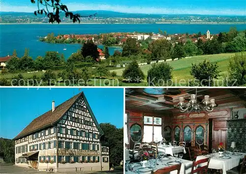 AK / Ansichtskarte Ermatingen Hotel Adler Restaurant Fachwerkhaus Landschaftspanorama Bodensee Ermatingen
