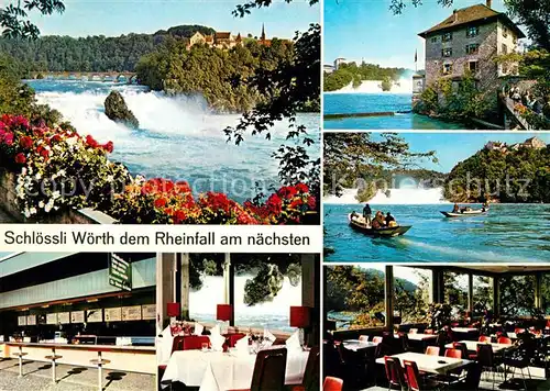 AK / Ansichtskarte Neuhausen_Rheinfall Restaurant Schloessli Neuhausen Rheinfall