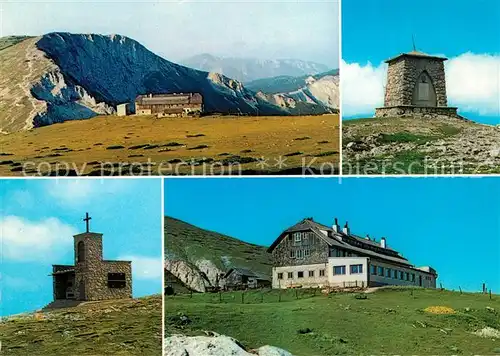 AK / Ansichtskarte Altenberg_Rax Karl Ludwig Haus Predigtstuhl Schneeberg Heldendenkmal Heukuppe Raxkircherl Altenberg Rax