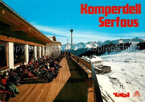 AK / Ansichtskarte Serfaus_Tirol Berghotel Restaurant Skigebiet Komperdell Alpenpanorama Serfaus Tirol