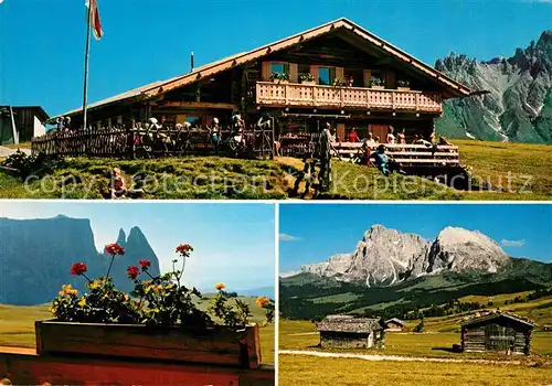 AK / Ansichtskarte Seiser_Alm Alpe di Siusi Berggaststaette Dolomiten Seiser_Alm