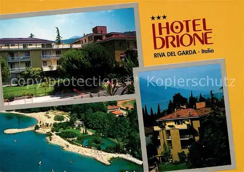 AK / Ansichtskarte Riva_del_Garda Hotel Brione Badestrand Fliegeraufnahme Riva_del_Garda