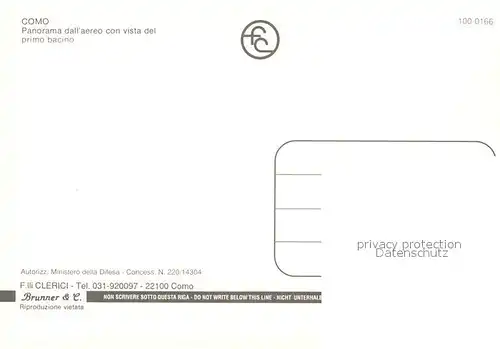 AK / Ansichtskarte Como_Lago_di_Como Panorama dall aereo con vista del primo bacino Alpi Como_Lago_di_Como