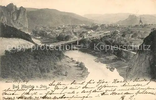 AK / Ansichtskarte Bad_Muenster_Stein_Ebernburg Bruecke Panorama Bad_Muenster