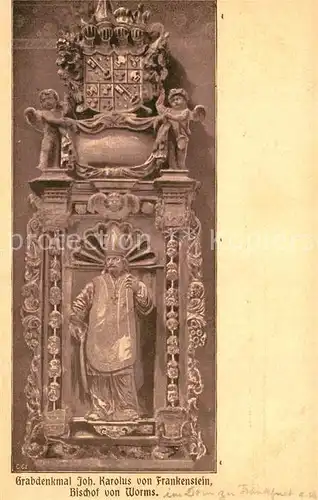 AK / Ansichtskarte Frankfurt_Main Grabdenkmal Johannes Karolus von Frankenstein Bischof von Worms Frankfurt Main