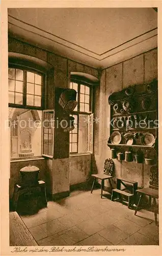 AK / Ansichtskarte Frankfurt_Main Kueche Blick zum Luisenbrunnen Goethehaus Frankfurt Main