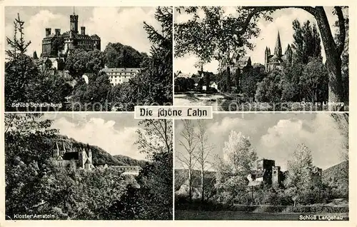 AK / Ansichtskarte Lahntal Schloss Schaumburg Langenau Kloster Arnstein Dom zu Limburg  Lahntal