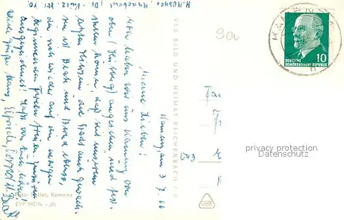 AK / Ansichtskarte Kamenz_Sachsen Lessinghaus Rosengarten Kirche Kamenz Sachsen