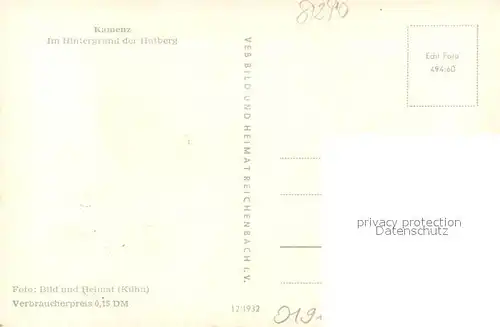 AK / Ansichtskarte Kamenz_Sachsen Panorama mit Hutberg Kamenz Sachsen