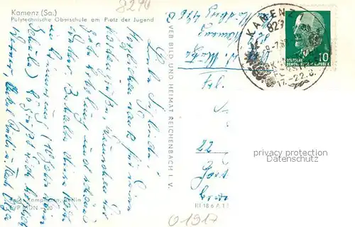 AK / Ansichtskarte Kamenz_Sachsen Platz der Jugend Polytechnische Oberschule Kamenz Sachsen