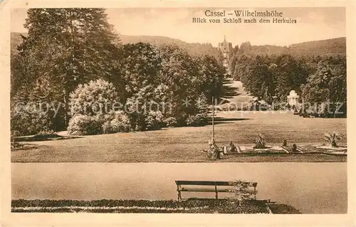 AK / Ansichtskarte Wilhelmshoehe_Kassel Blick vom Schloss zum Herkules Wilhelmshoehe Kassel