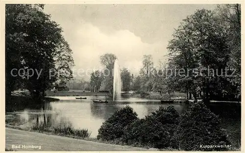 AK / Ansichtskarte Bad_Homburg Kurparkweiher Bad_Homburg